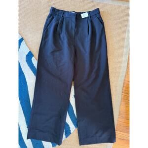 NWT Abercrombie & Fitch Ultra High Rise Wide Leg Black Trousers (Size 32/14R)